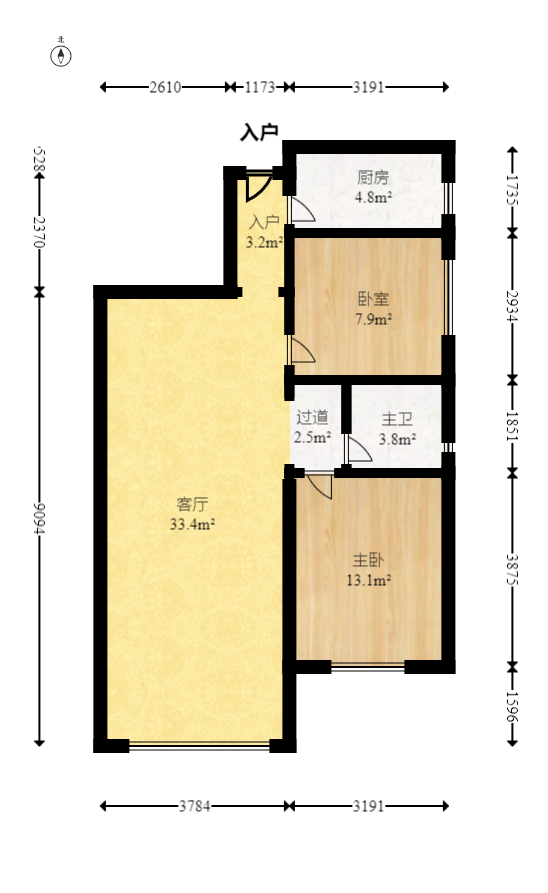 保利香槟国际 2室2厅1卫 68.0万 保利香槟国际 2室2厅1卫 68.0万户型图