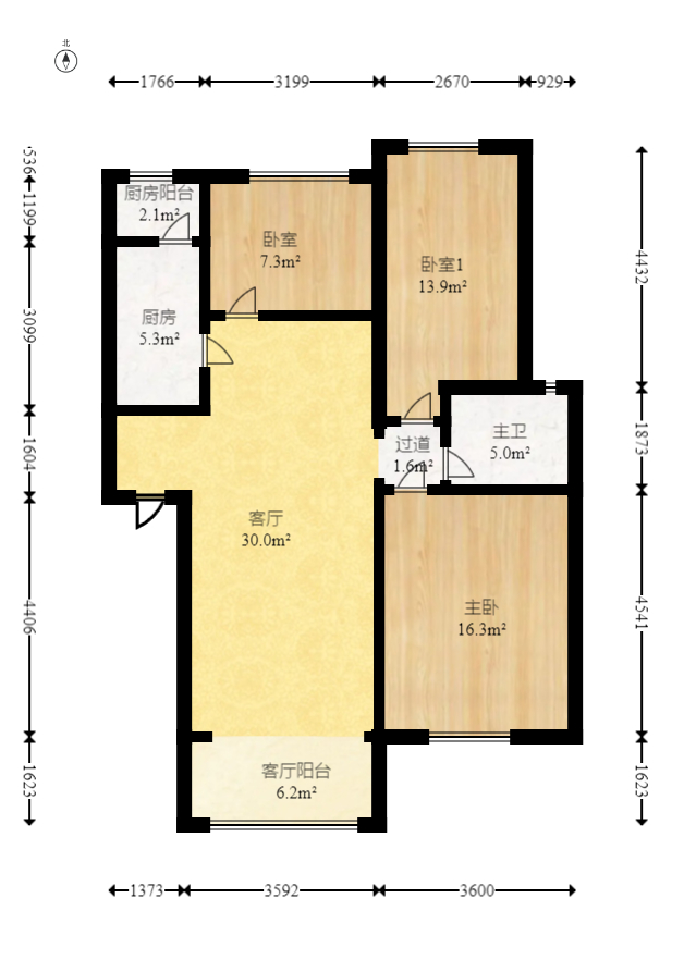 山水湾 3室2厅1卫 49.0万 山水湾 3室2厅1卫 49.0万户型图