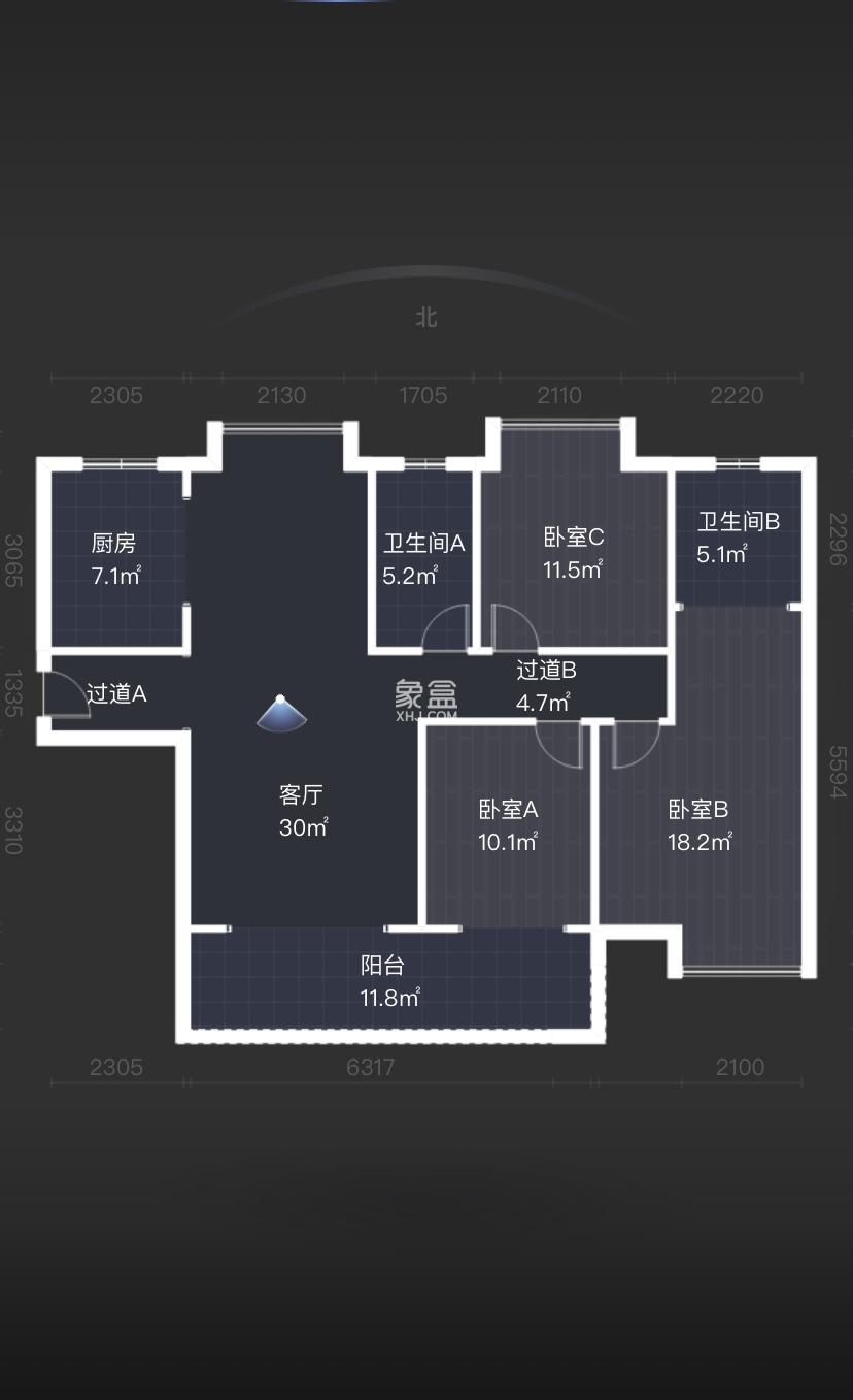 白金汉宫  3室2厅2卫   83.00万室内图1
