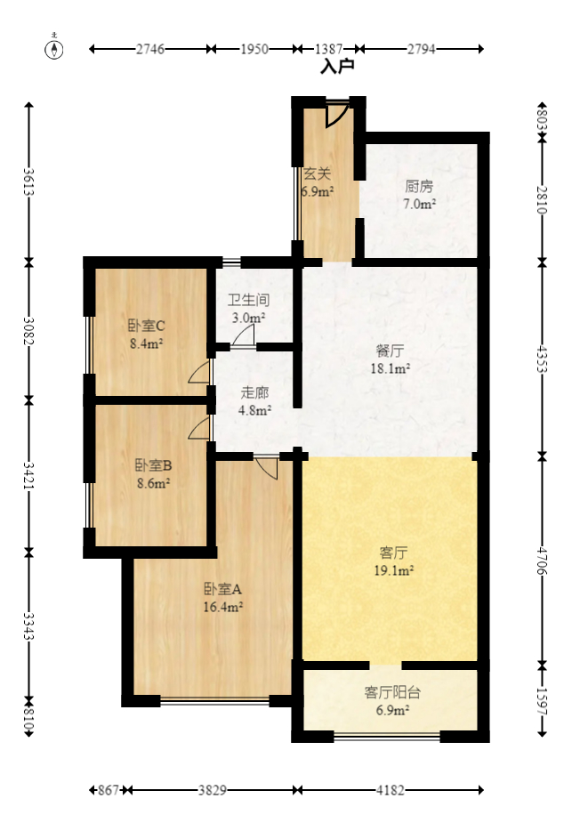 中建芙蓉嘉苑  3室2厅1卫   98.00万室内图1