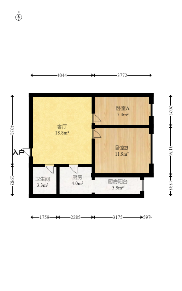 中建芙蓉嘉苑  2室1厅1卫   50.00万室内图1