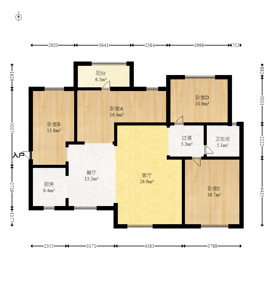 丽发新城  5室2厅2卫    138.0万室内图1