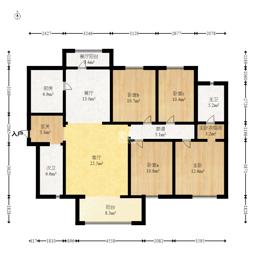 万科金色梦想B区  4室2厅2卫   205.00万