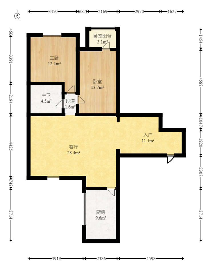 荣鑫家园 2室2厅1卫 58.8万 荣鑫家园 2室2厅1卫 58.8万户型图