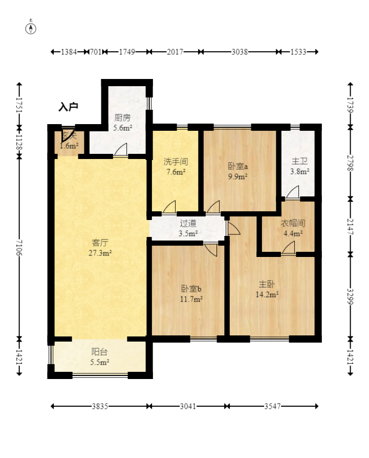 绿地香树花城 3室2厅2卫 65.0万 绿地香树花城 3室2厅2卫 65.0万户型图