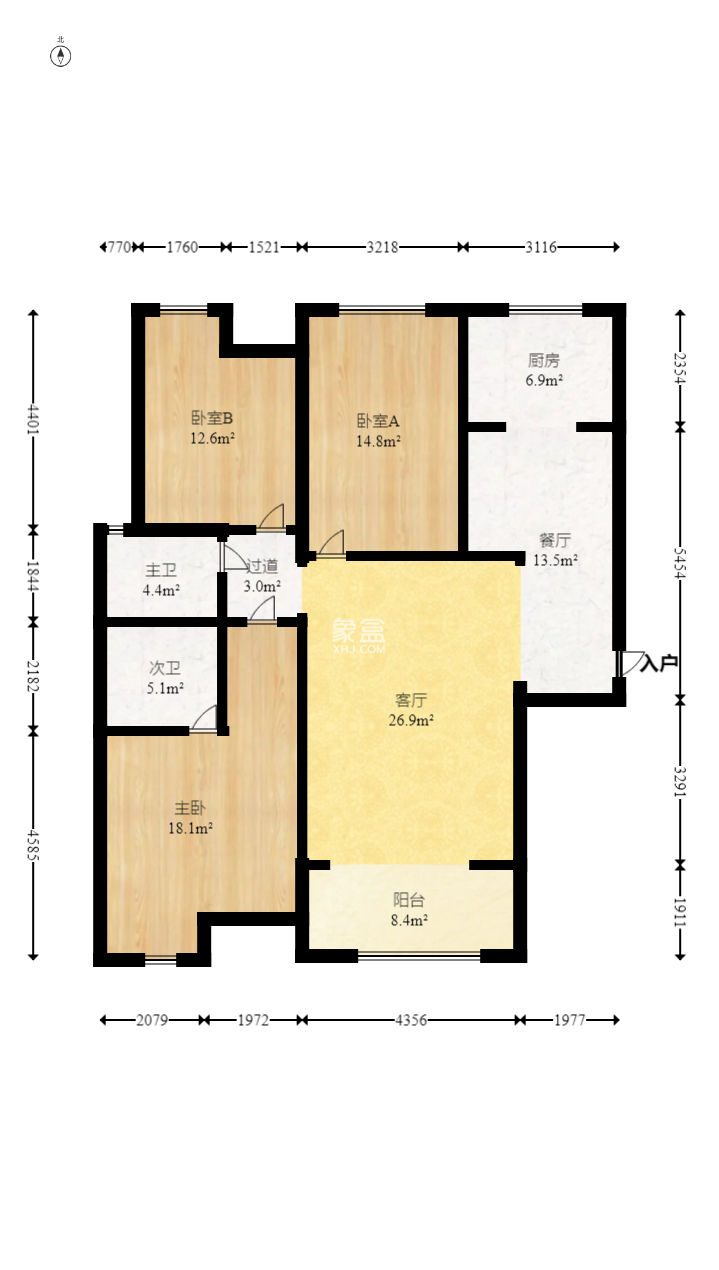 新华都万家城  3室2厅2卫    86.0万