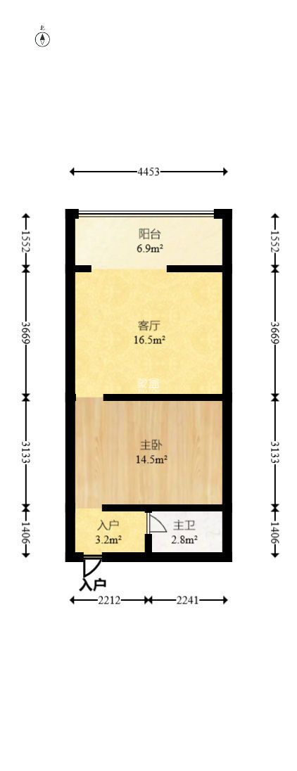 开源鑫景  1室1厅1卫    28.0万