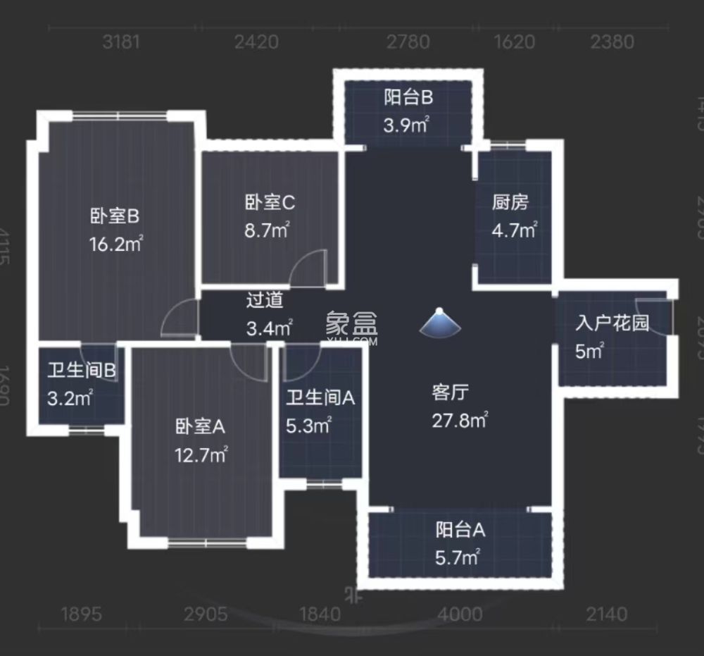 桂花城  3室2厅2卫   69.80万