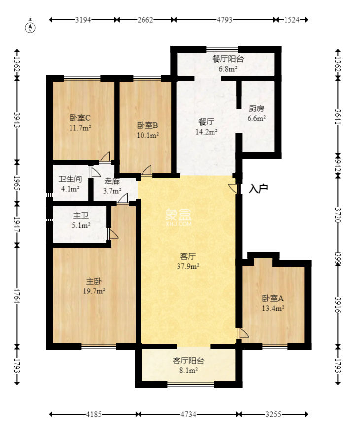 和泓融成府  4室2厅2卫   125.00万