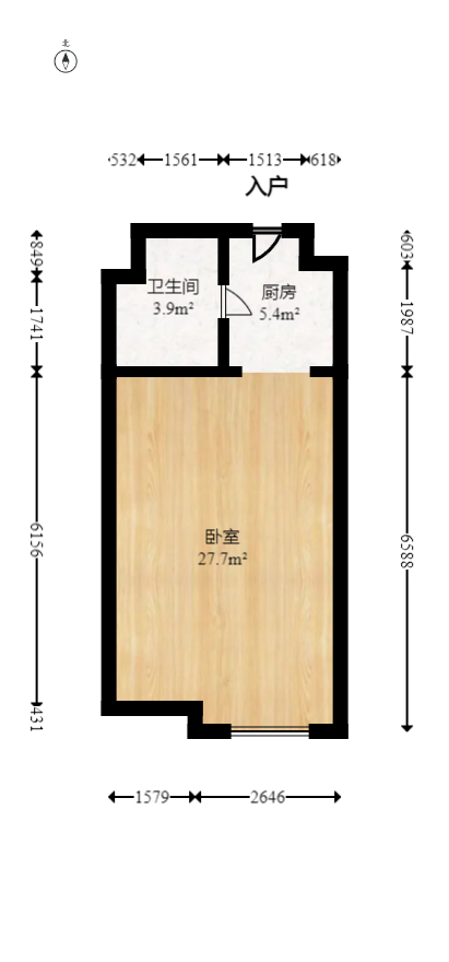 新世界广场  1室1厅1卫   45.00万室内图1