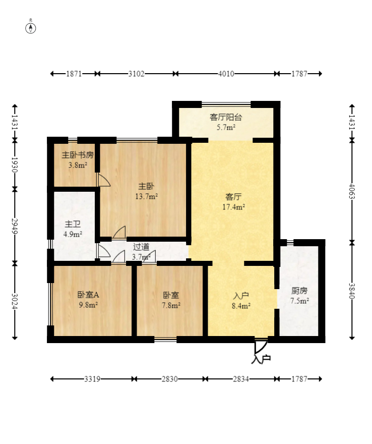 时代星城 3室2厅2卫 45.0万 时代星城 3室2厅2卫 45.0万户型图