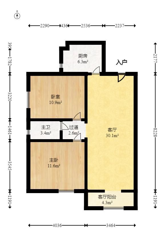 时代星城 2室2厅1卫 50.8万 时代星城 2室2厅1卫 50.8万户型图