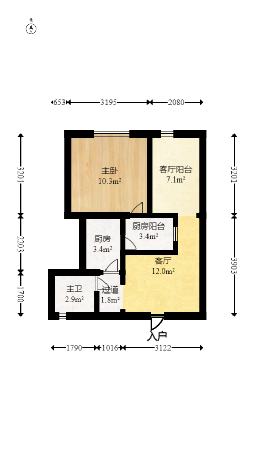 印山蓝色海岸  2室1厅1卫    42.8万室内图1