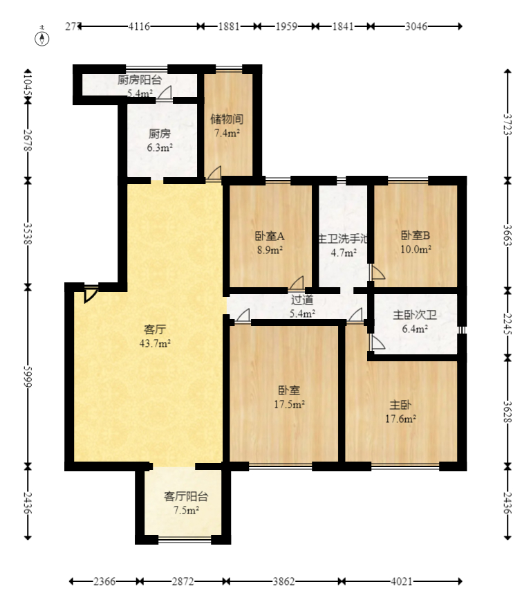 松雅湖壹号 5室2厅2卫 138.0万 松雅湖壹号 5室2厅2卫 138.0万户型图