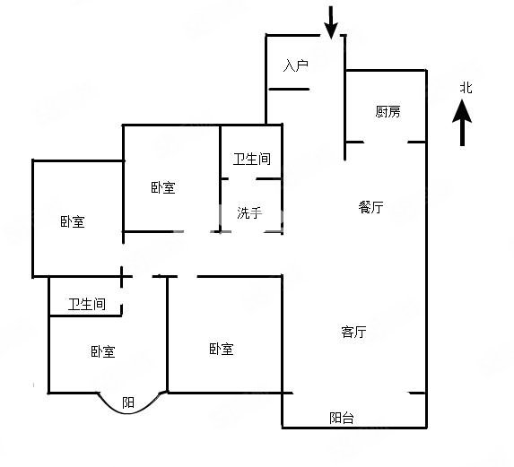 恒大名都  3室2厅2卫   160.00万室内图