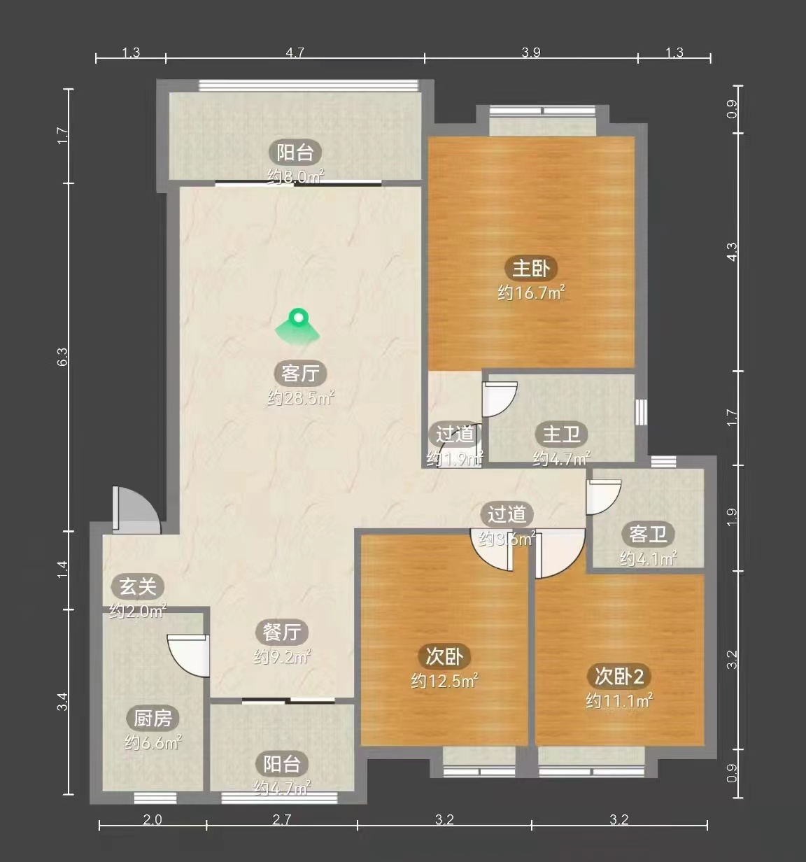 中天会展城B区  0室0厅0卫   3600.00元/月户型图