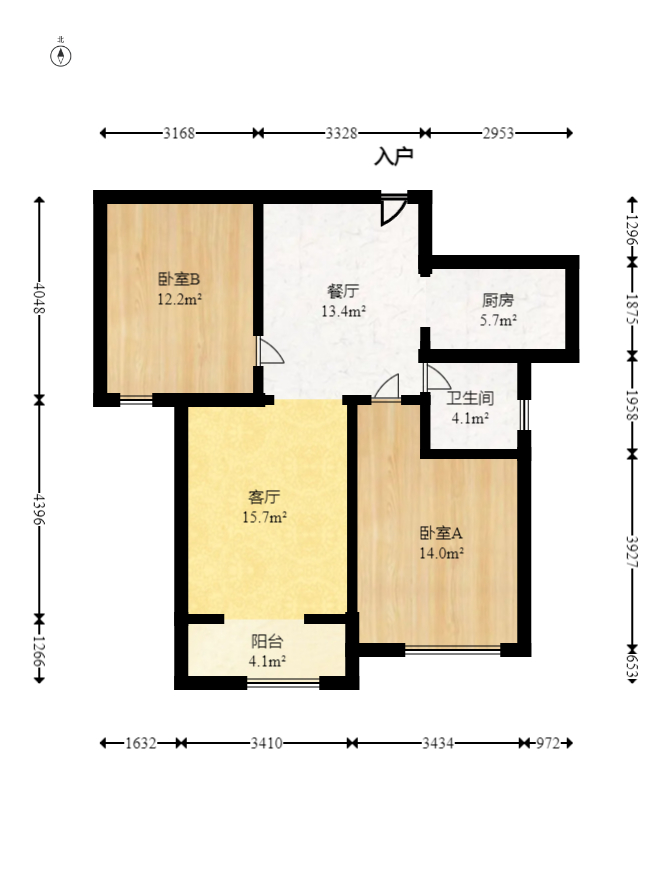 丽发新城  2室1厅1卫    63.8万室内图1