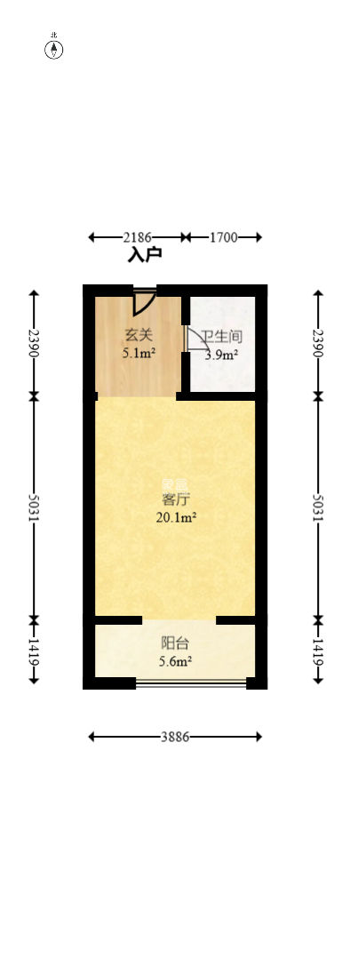 中海新城熙岸（中信新城五期）  1室1厅1卫   16.00万