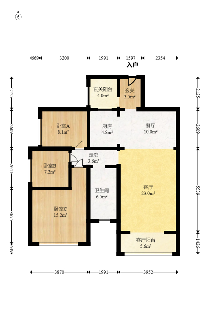 中建芙蓉嘉苑  3室2厅1卫    114.98万室内图1