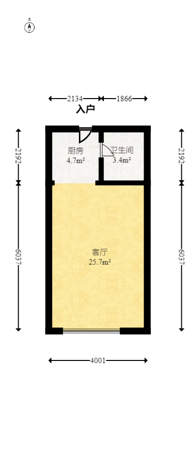 才子佳郡  1室1厅1卫   21.80万室内图1