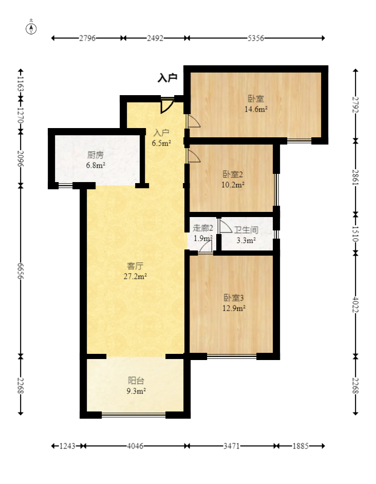 中交中央公園D4區(qū)  3室2廳1衛(wèi)    115.5萬室內(nèi)圖1
