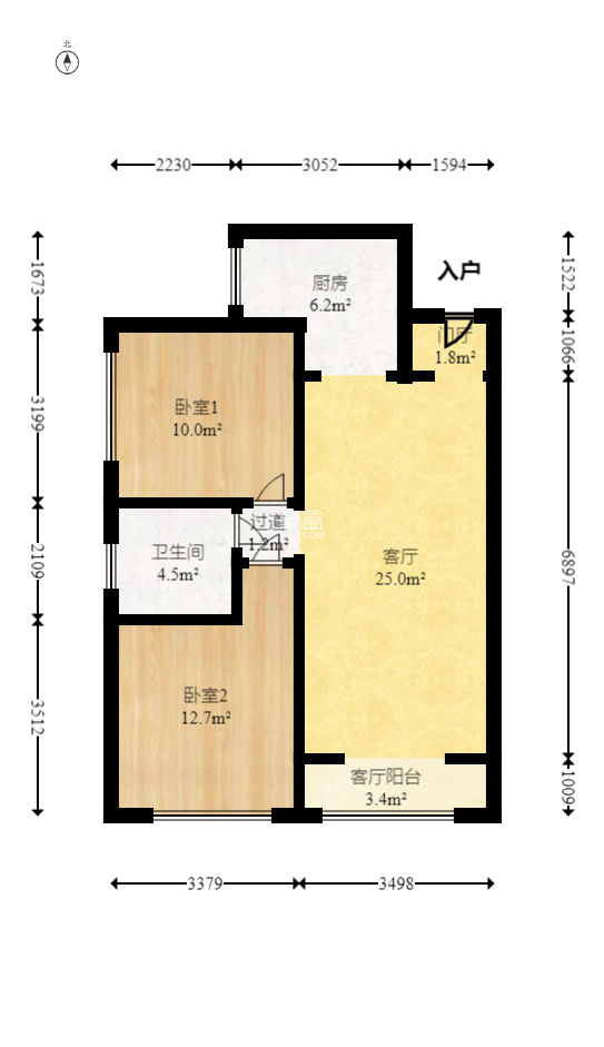 中建信和城  2室2廳1衛(wèi)   118.00萬