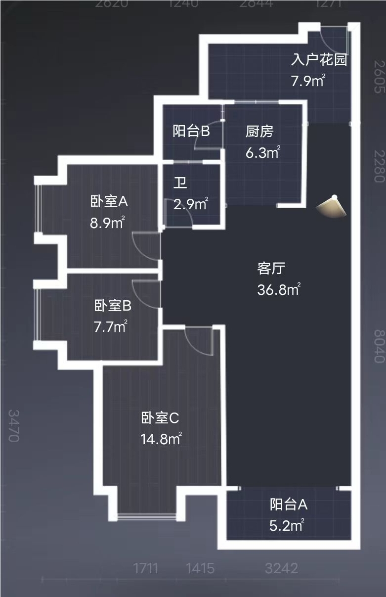 天元名门  3室2厅2卫   48.00万