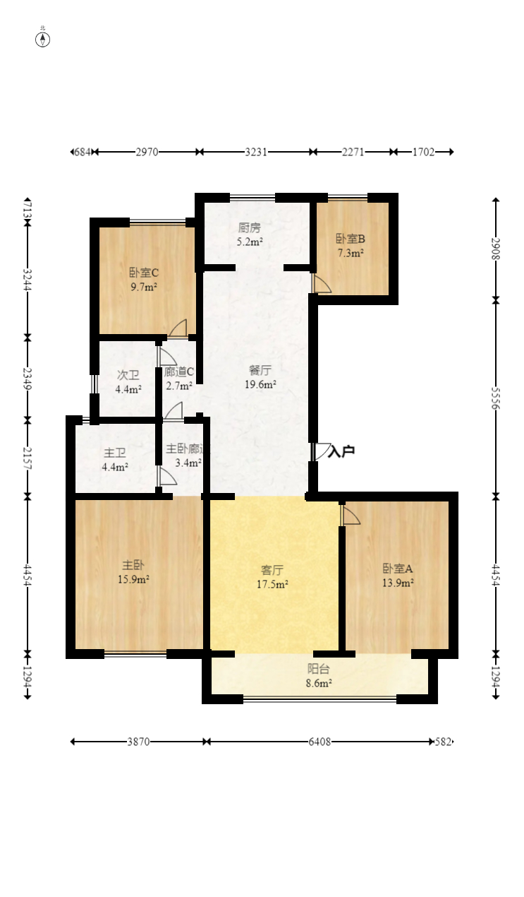 建发电建江山悦  4室2厅2卫   180.00万室内图1