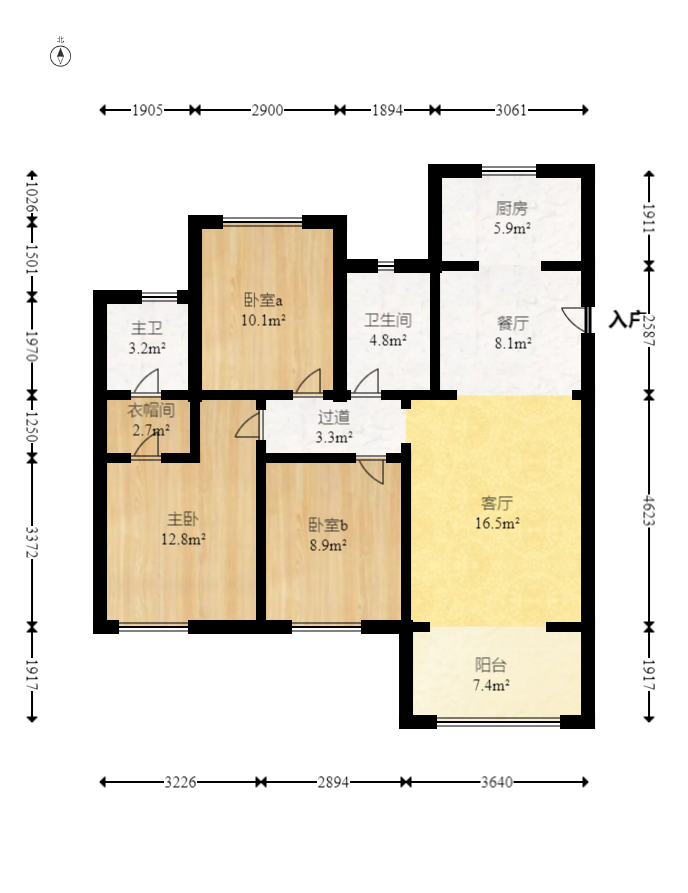 新城国际花都 3室2厅2卫 83.4万 新城国际花都 3室2厅2卫 83.4万户型图