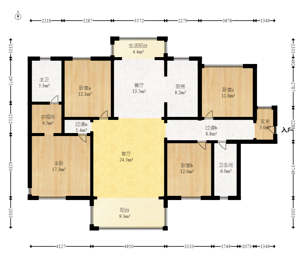 三润城(三润星城) 4室2厅2卫 149.0万 三润城(三润星城) 4室2厅2卫 149.0万户型图
