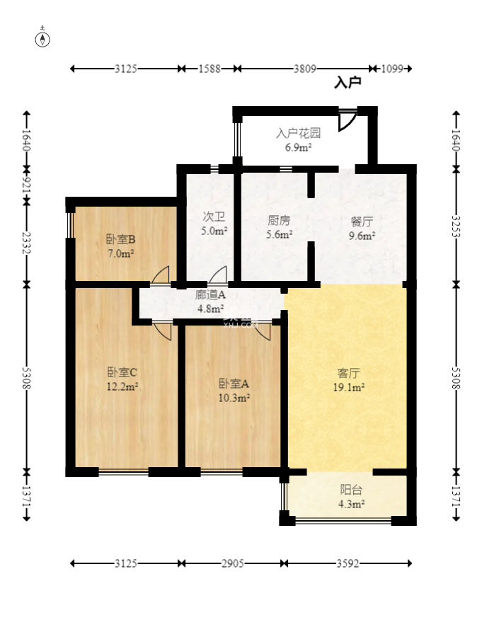 米兰春天  3室2厅1卫    72.0万