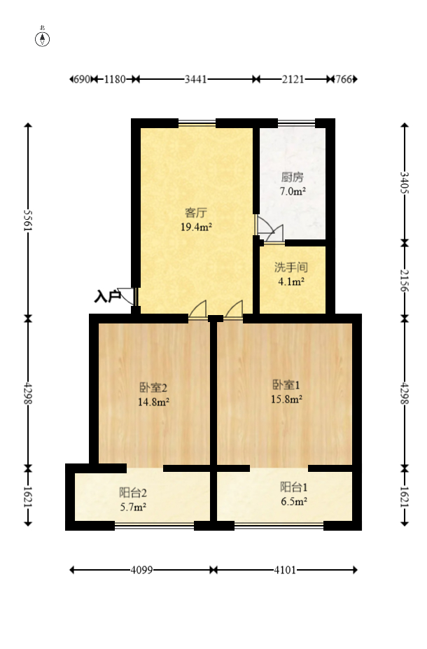 中建五局天心苑  2室1厅1卫   38.00万室内图1