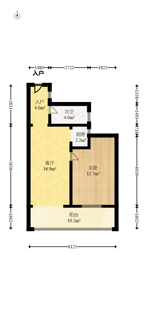 国贸城市花园  1室1厅1卫   128.00万室内图1