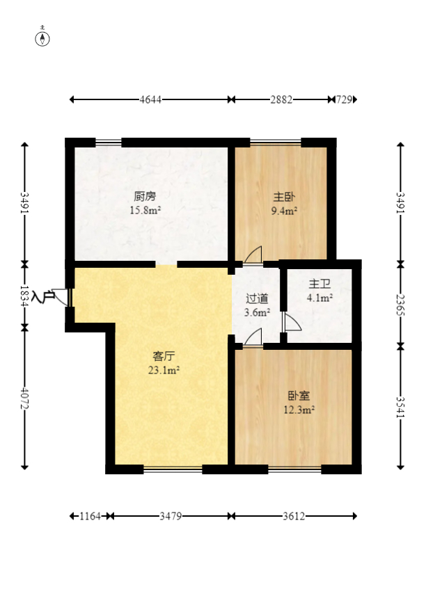 荣盛花语城  2室2厅1卫   70.00万室内图1