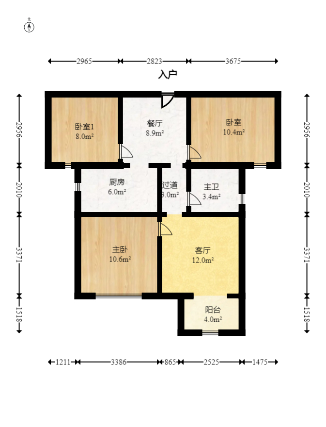 荣盛花语城  3室2厅1卫   62.80万室内图1