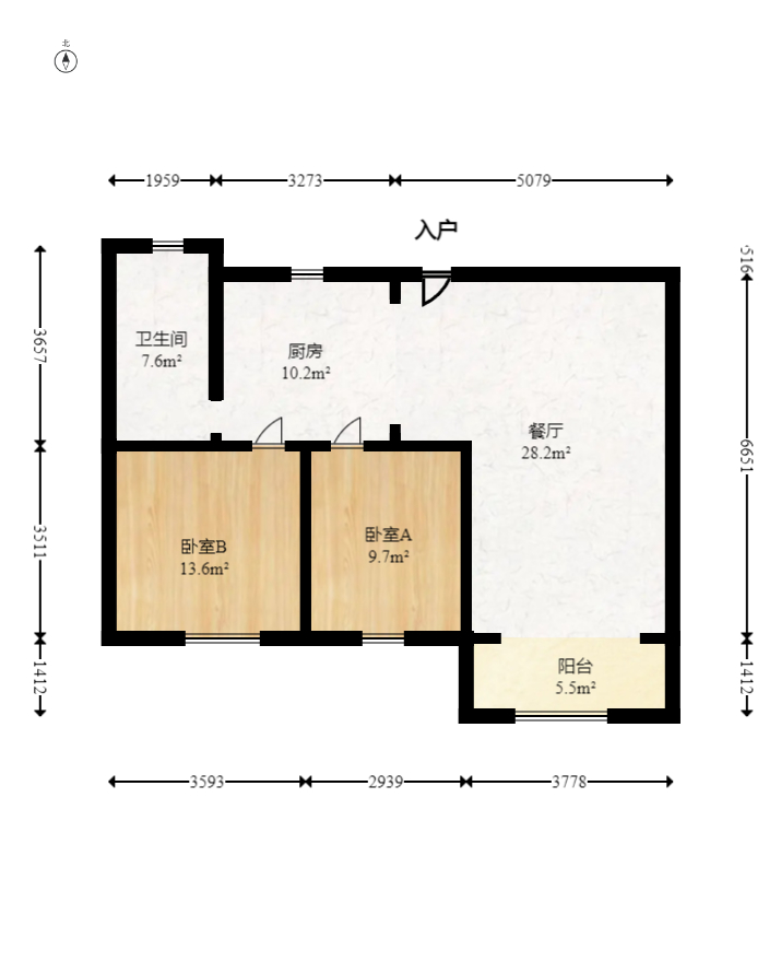 哈佛小鎮(zhèn)（五礦哈佛小鎮(zhèn)）  2室2廳1衛(wèi)    46.8萬室內(nèi)圖1