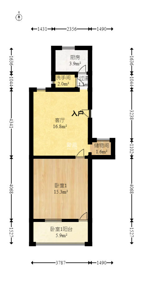 茶园坡社区(原王家冲社区)  2室1厅1卫   39.00万室内图1