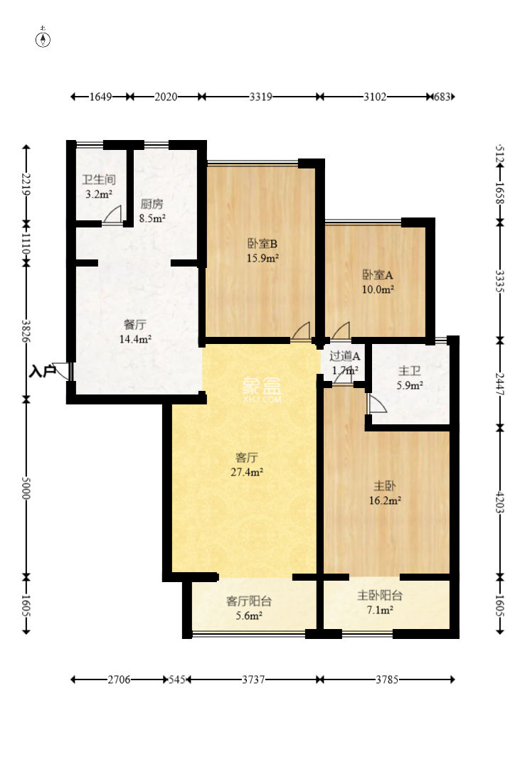 八方小区B区  3室2厅1卫   428.00万