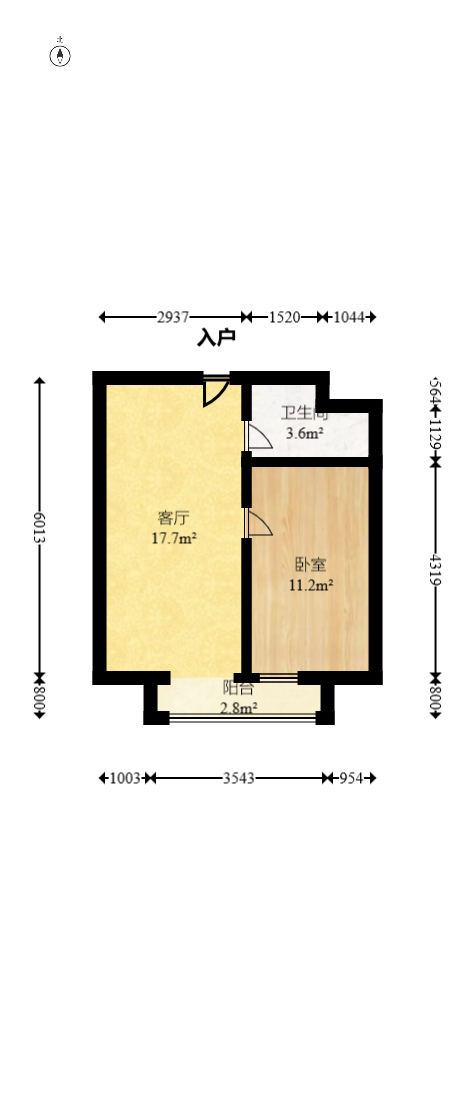 碧桂园星荟  1室1厅1卫   32.00万室内图1