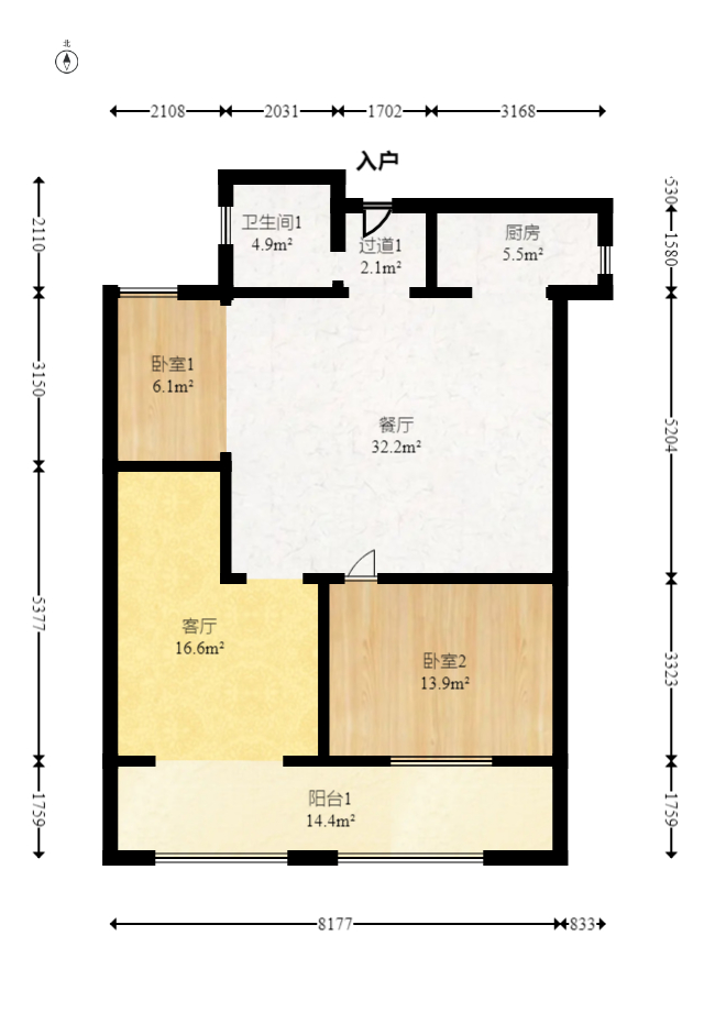 润和湘江天地C区 3室2厅2卫 106.0万 润和湘江天地C区 3室2厅2卫 106.0万户型图
