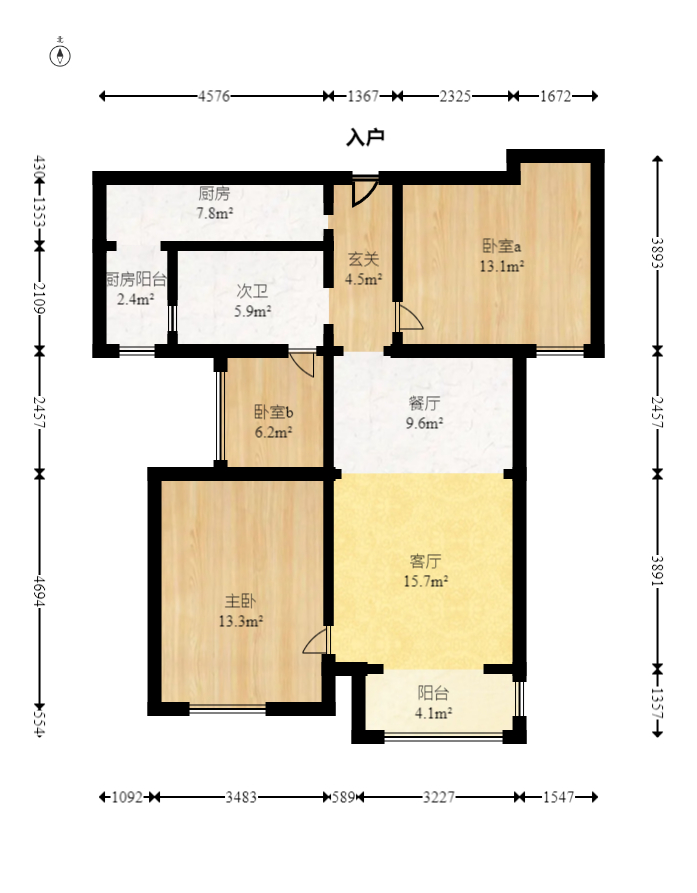 旭辉御府 3室2厅1卫 83.8万 旭辉御府 3室2厅1卫 83.8万户型图