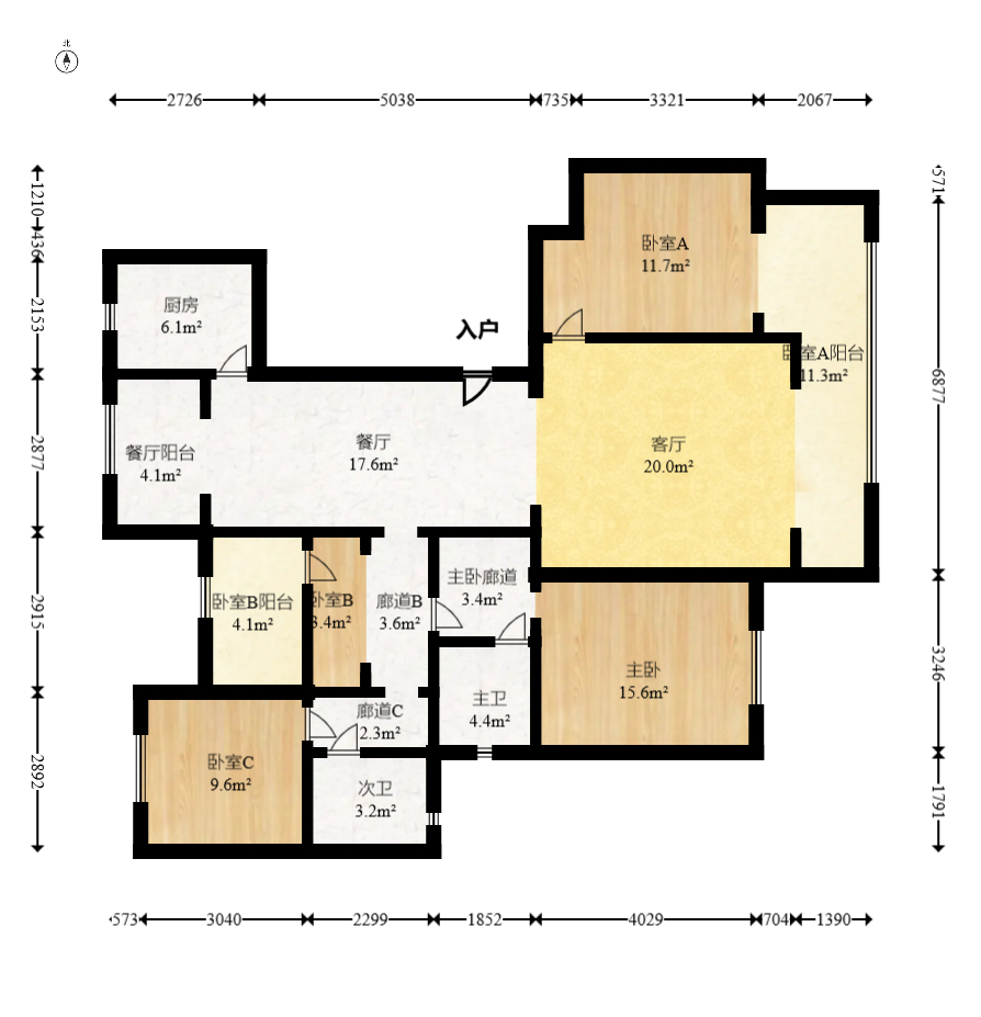 建发电建江山悦  4室2厅2卫   225.00万室内图1