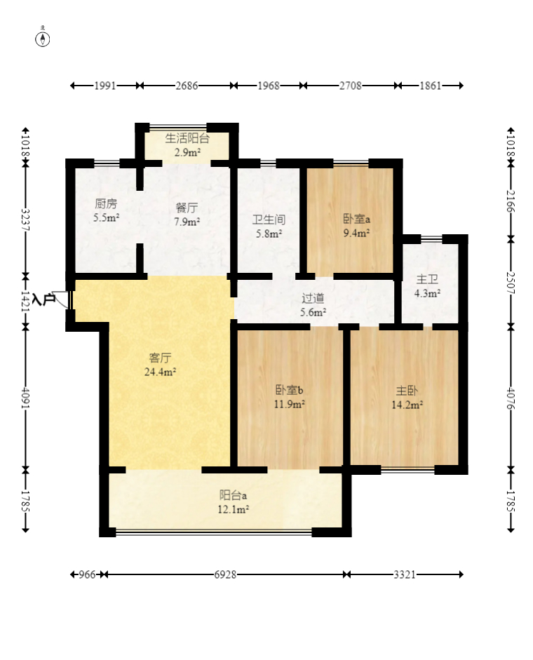 亿达智造小镇望天悦 4室2厅2卫 74.9万 亿达智造小镇望天悦 4室2厅2卫 74.9万户型图