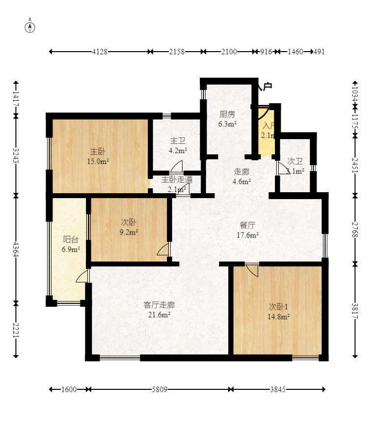 富南公寓  3室2厅1卫    148.99万