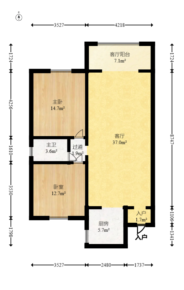 湘楚家园 2室2厅1卫 43.8万 湘楚家园 2室2厅1卫 43.8万户型图