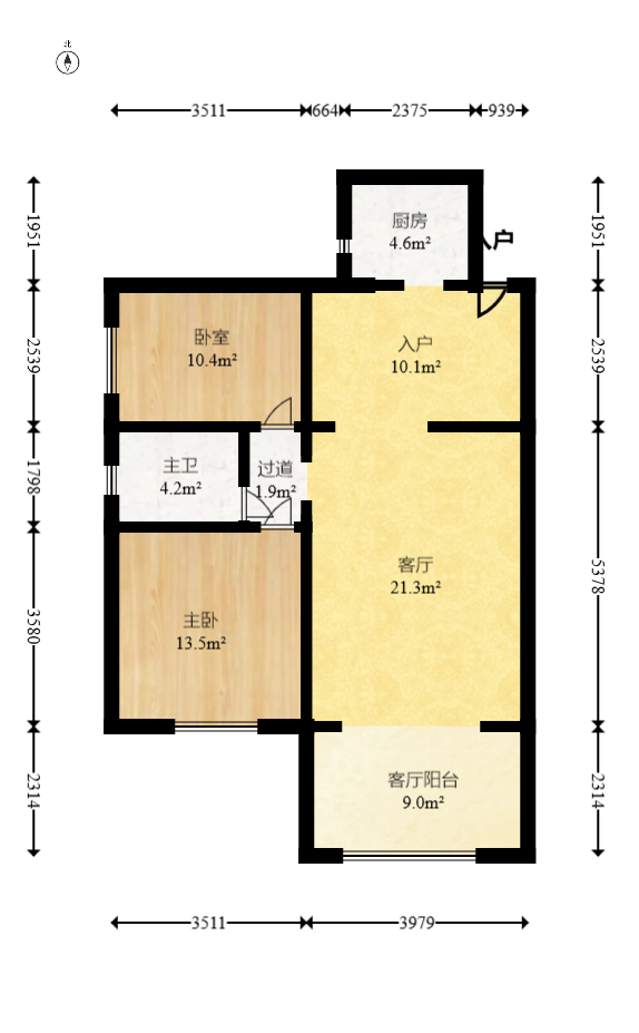 紫晶城  2室2厅1卫   59.60万室内图1