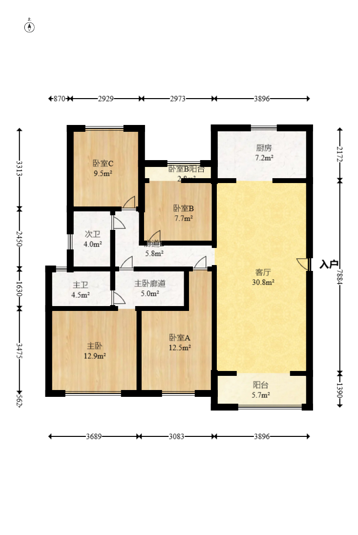 兰亭湾畔  4室2厅2卫    133.0万室内图1