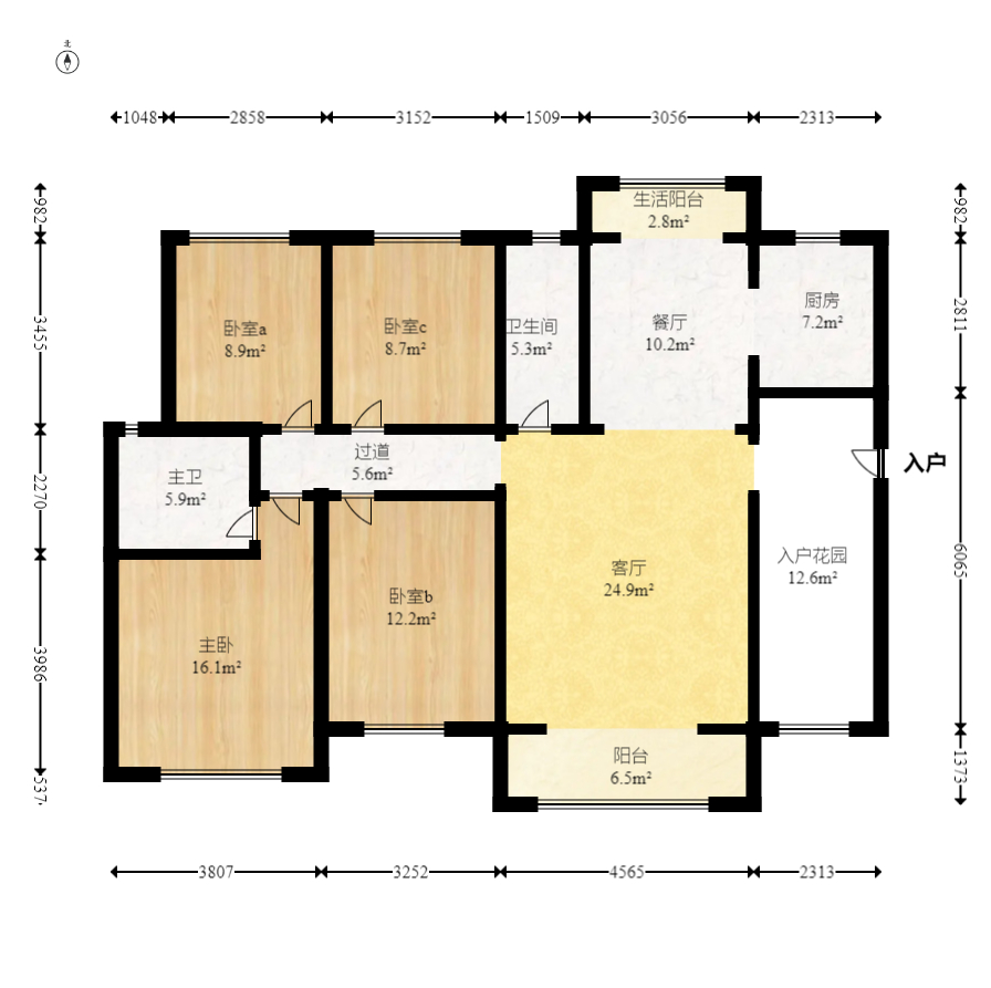 大汉汉园  5室2厅2卫    132.0万室内图1