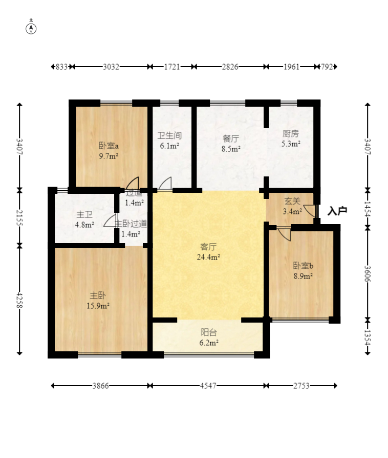 荣盛岳麓峰景 3室2厅2卫 78.4万 荣盛岳麓峰景 3室2厅2卫 78.4万户型图