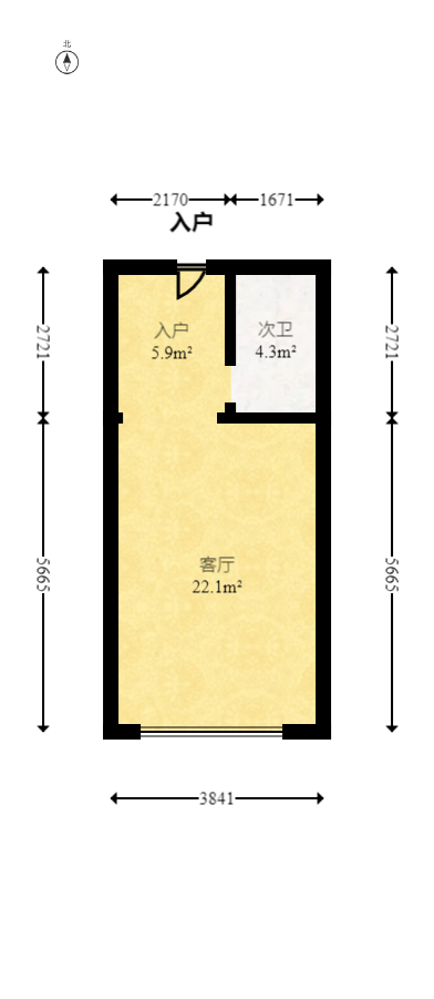 万科紫台  1室1厅1卫   35.50万室内图1